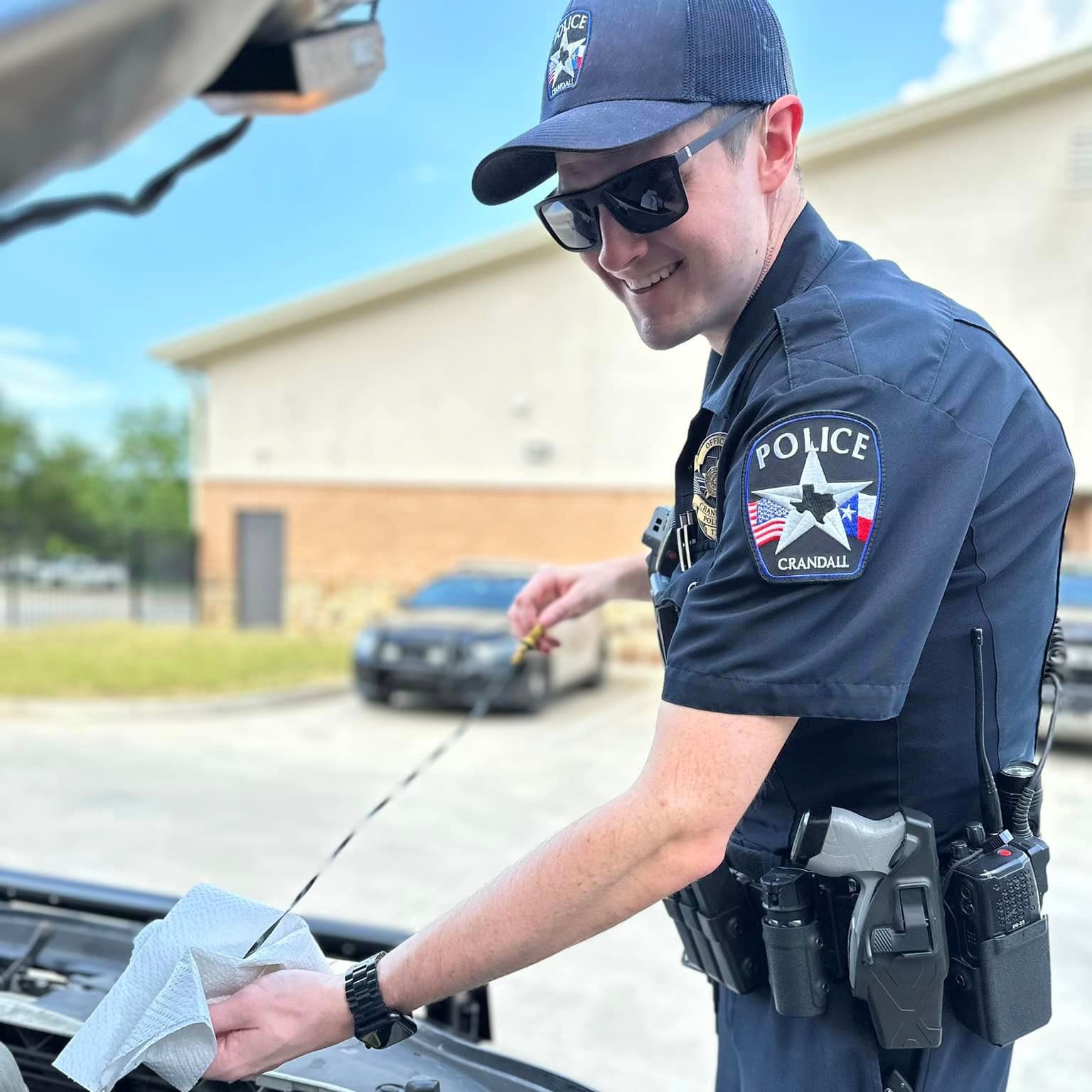 Crandall Police Officer Preparing for Shift