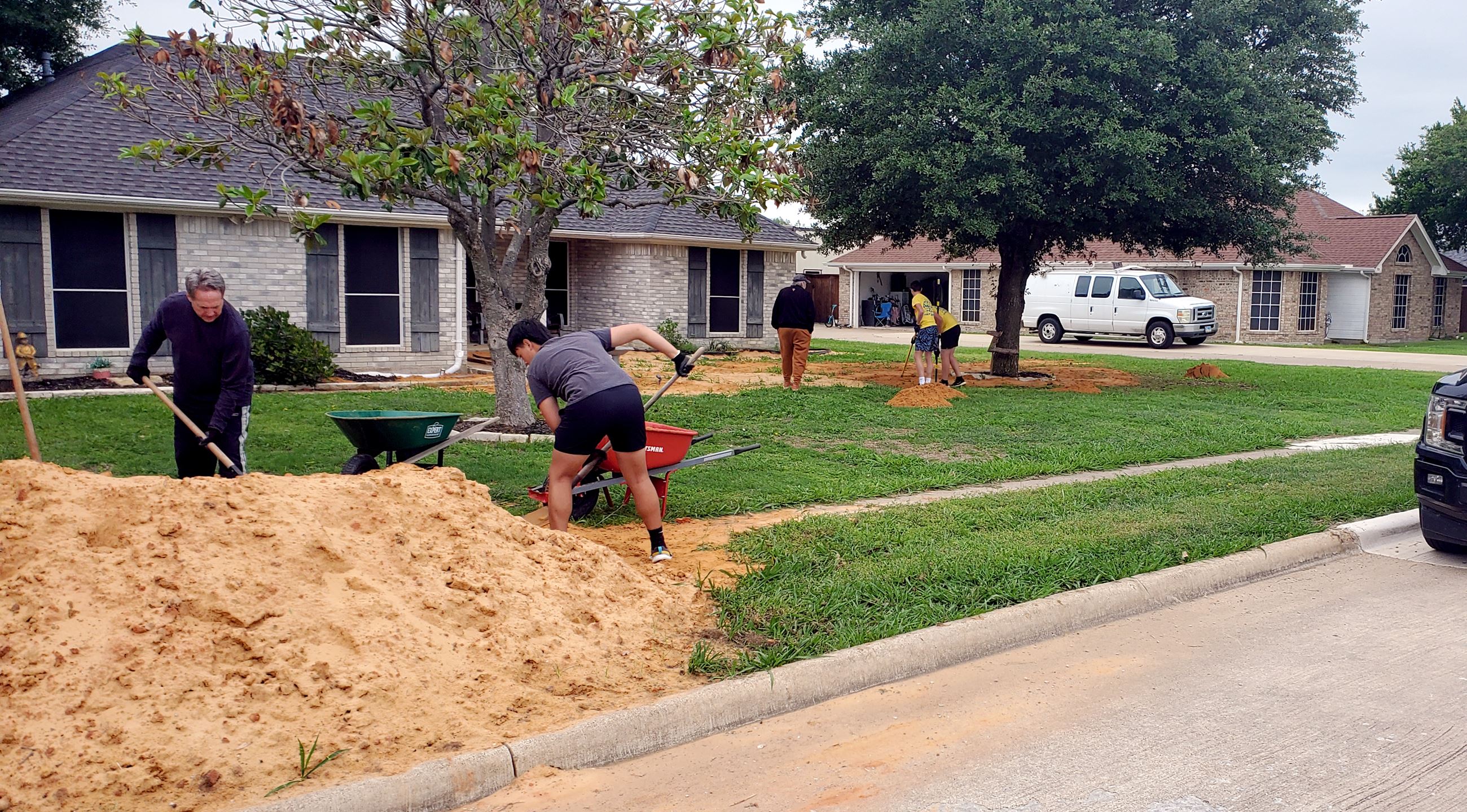 Young Men doing Yard Work