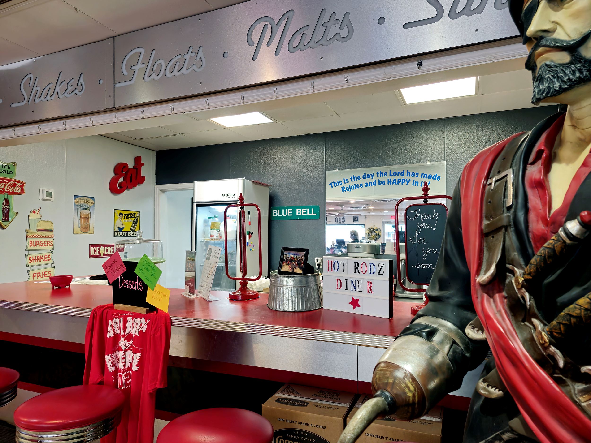 Back counter of Hot Rodz Diner
