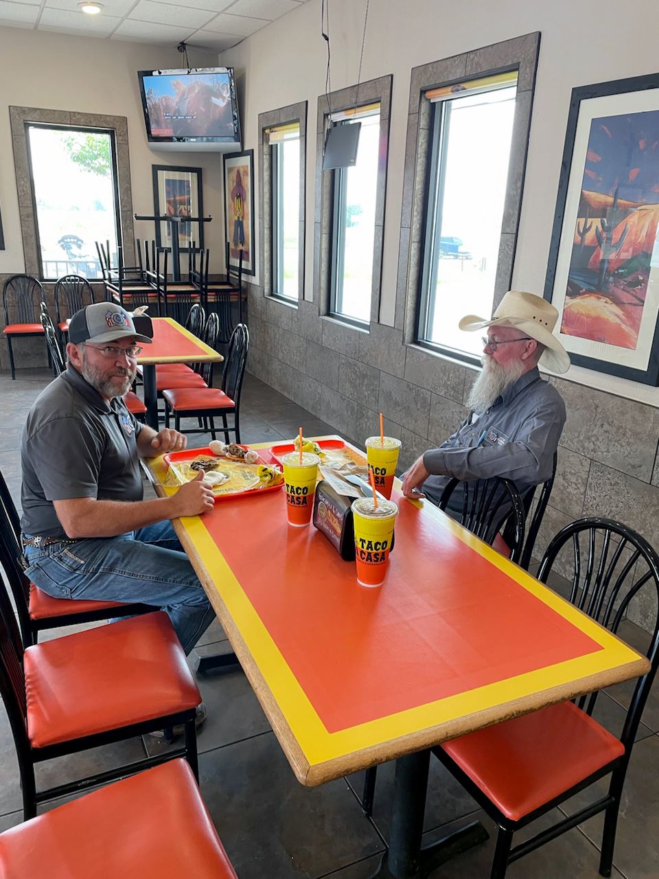 Public Works employees enjoying lunch provided by Taco Casa