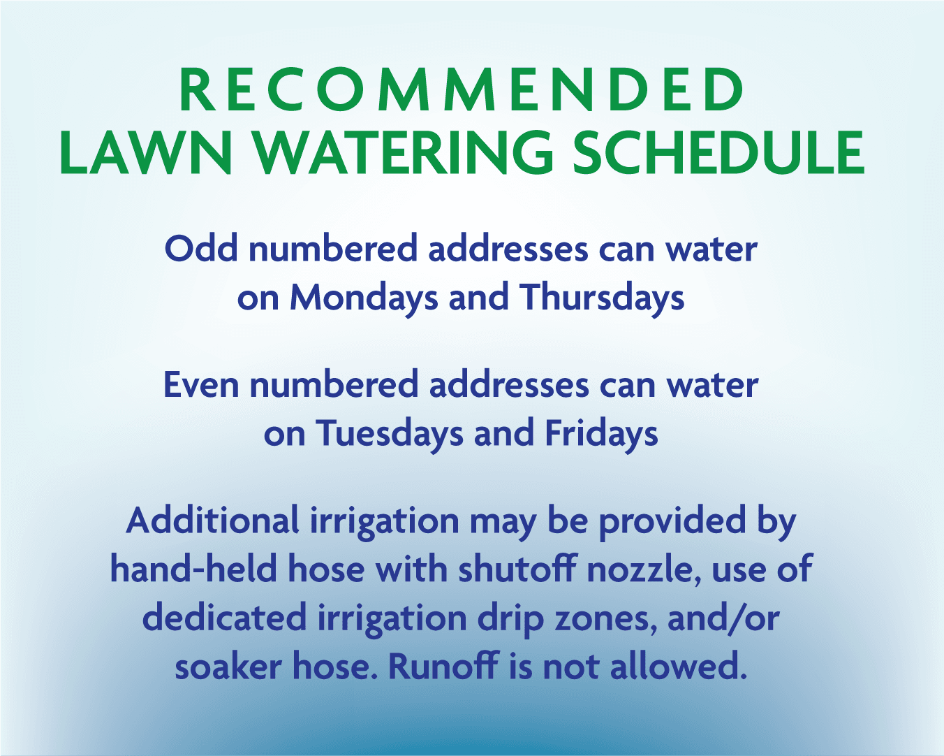Recommended Watering Schedule for Water Conservation