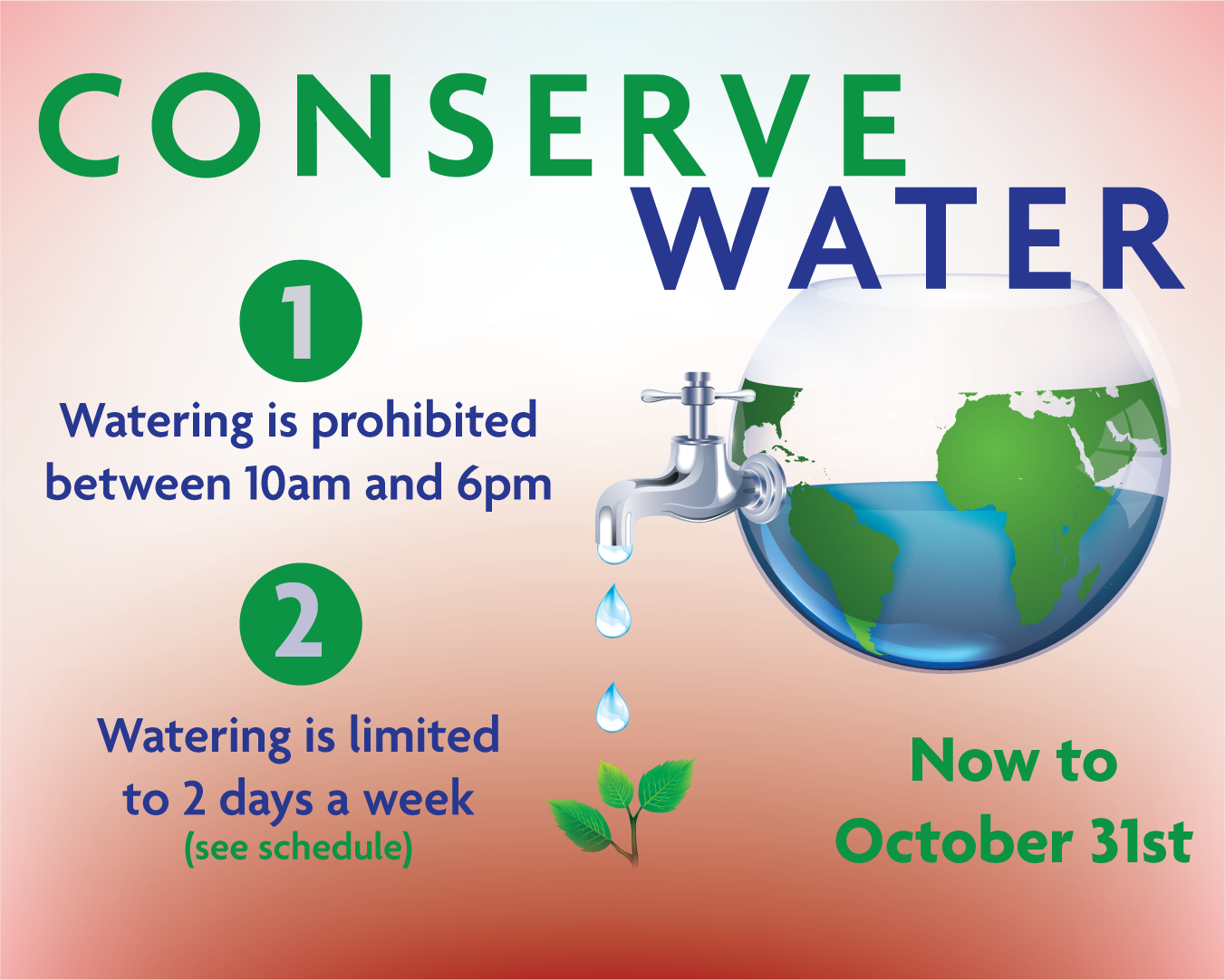 Water Conservation guidelines for August